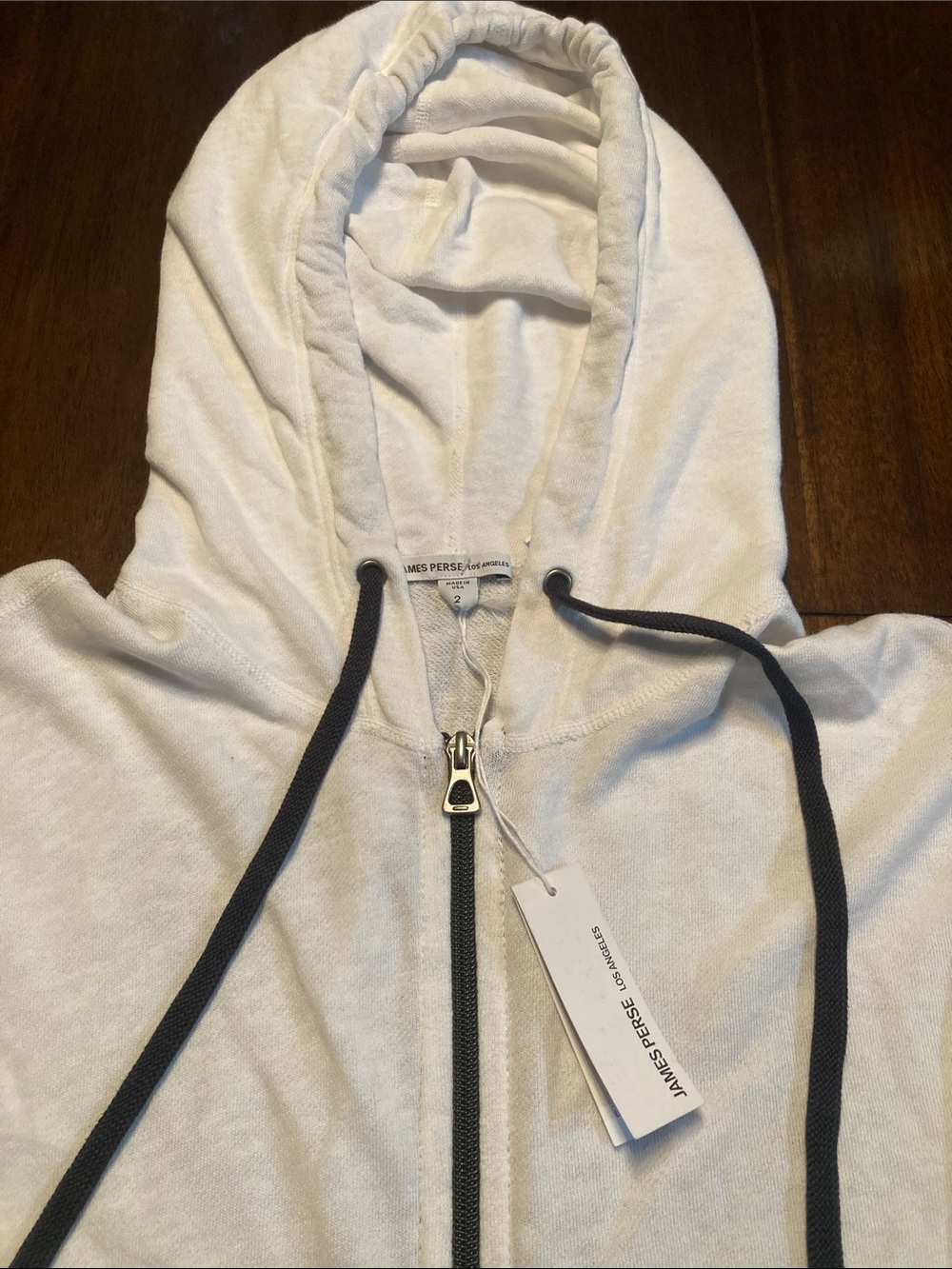 James Perse White Palm Print zip-up hoodie USA